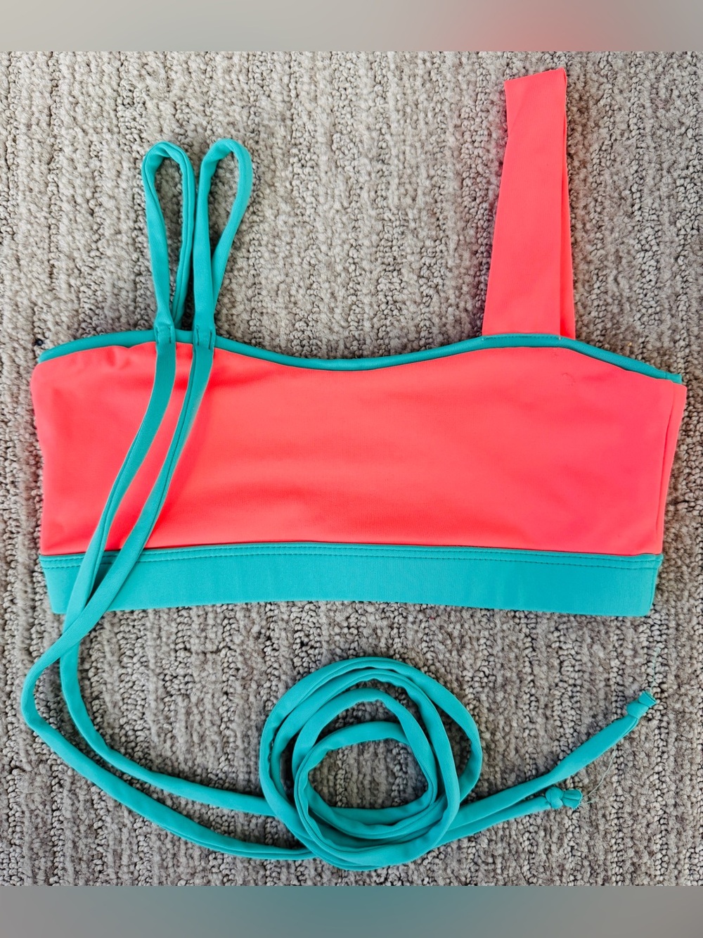 Tiger Friday- Teal & Coral Crop Top